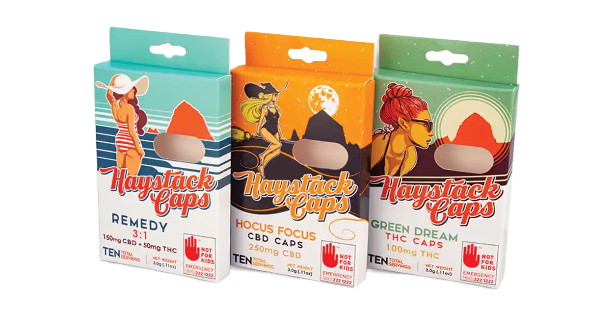haystack caps cannabis packaging