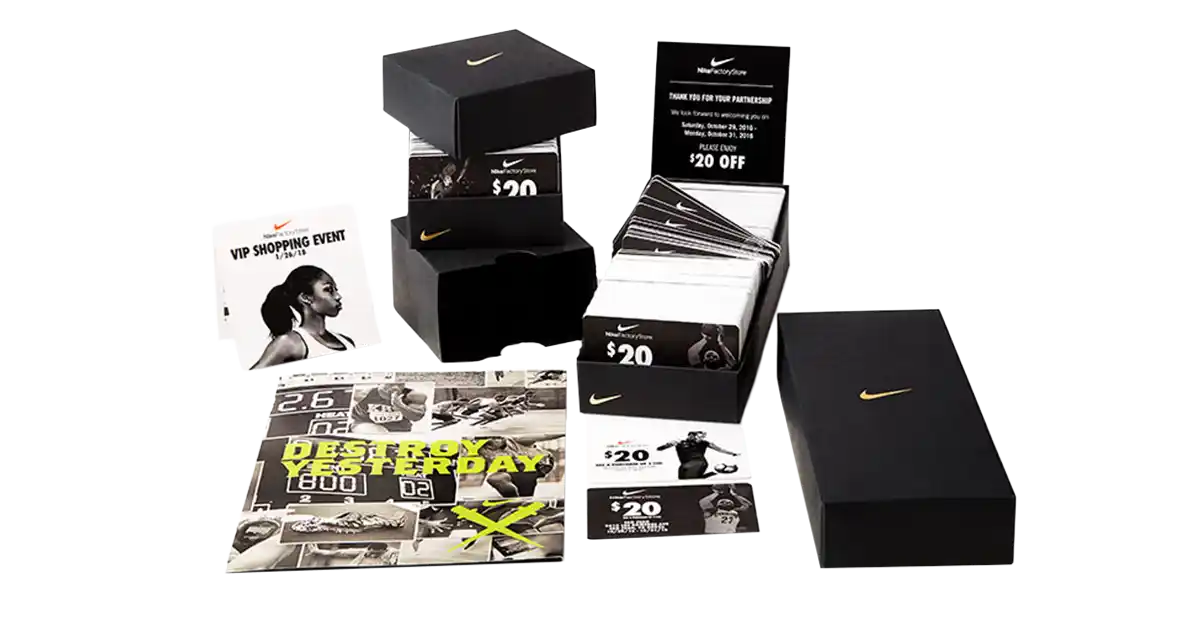 nike folding cartons