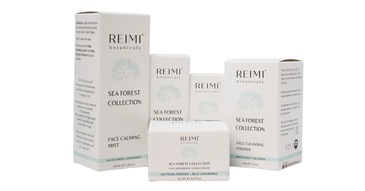 reimi botanicals sea forest collection folding carton packaging